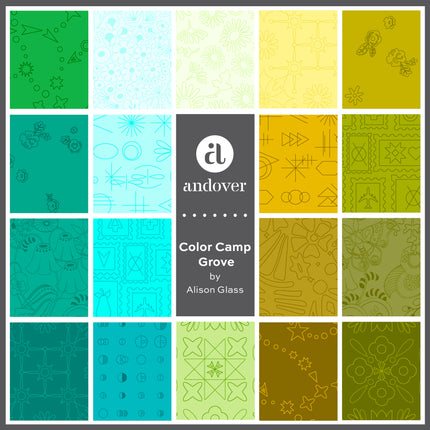 Color Camp Grove Fat Quarter Pack | Alison Glass | Andover Fabrics
