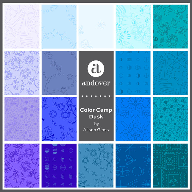 Color Camp Dusk Fat Quarter Pack | Alison Glass | Andover Fabrics