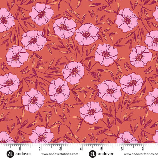 Petals & Stitches: Bouquet Bliss Rust | Stephanie Organes | Andover Fabrics