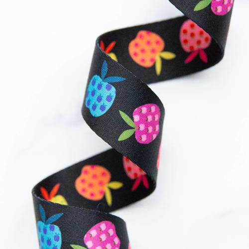 RUBY STAR SOCIETY WEBBING 1.5" - RAINBOW APPLES