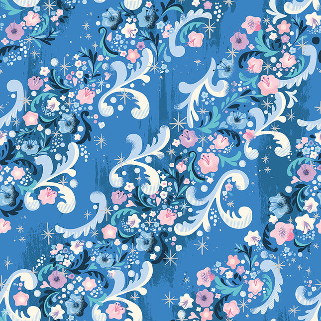 **PREORDER** Wishes: Cindy's Flowers Blueberry Sparkle | Jill Howarth| Riley Blake